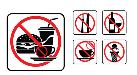 Say no to unhealthy eating habits with these forbidden food icons