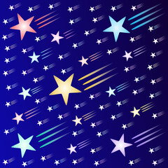 Colorful Shooting Stars Pattern — Bright Pop Pastel Comet Background