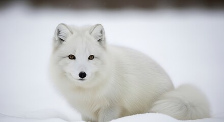 Fototapeta premium Arctic Fox Portrait in Snowy Winter Landscape