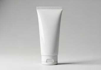 Blank white cosmetic tube isolated on white background