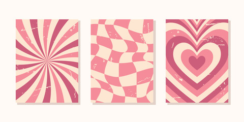 Retro Valentine's Day background set