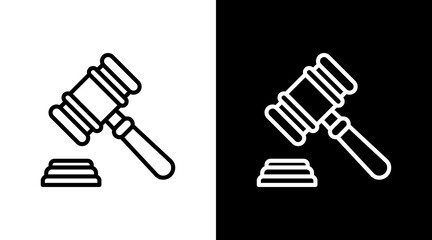 Gavel With Icon Set Design