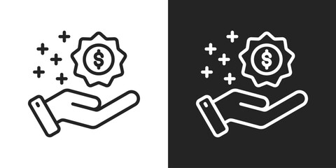 Benefit Icon In Black And White Line Style