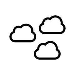 Fototapeta premium Three Clouds Icon Pack – Clean Weather Cloud Symbols Collection for Apps, UI Interfaces, and Web Design