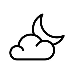 Cloudy Night Icon Pack – Elegant Night Weather Symbols Collection for Apps, UI Interfaces, and Web Design