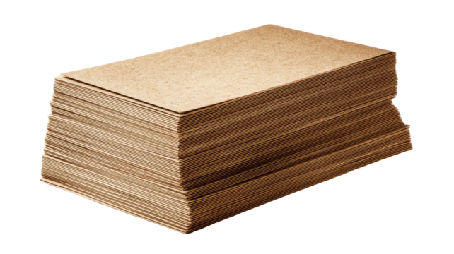 A stack of aged, antique books with brown paper covers, isolated on white for education and reading