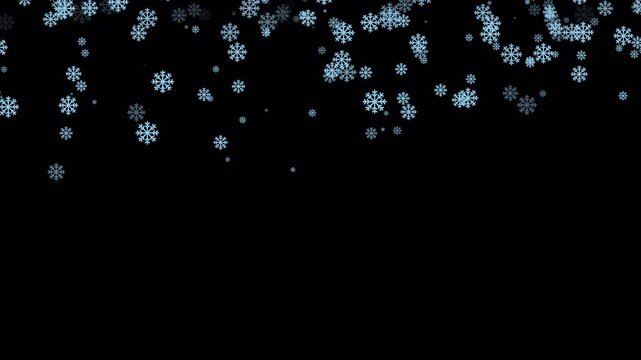     Snowflake. falling snowflake effect backdrop video, snow flurry transparent snow animated, falling snow or snow fall overlay transparent background.



