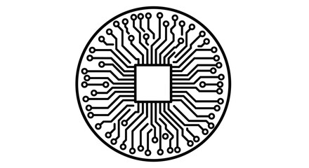 Modern circuit board icon symbolizing technology and innovation