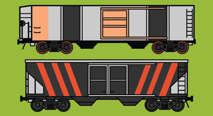 Explore two unique train car designs for railroad and transport projects