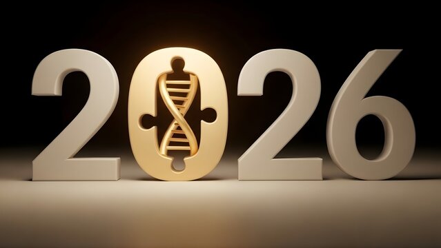 2026 Biotechnology Innovations - DNA Helix in Future Year - Powered by Adobe