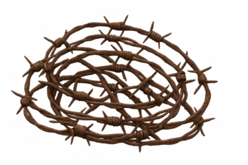 Crown of thorns representing jesus christ's suffering, religious symbol for crucifixion, easter, and christianity with transparent background