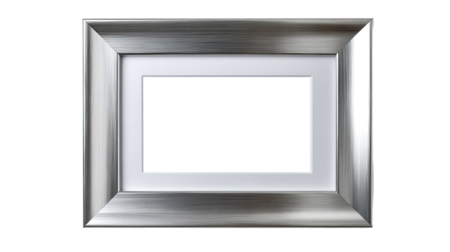 Empty wooden picture frame on a white wall, a blank border for photography or art design exhibition
