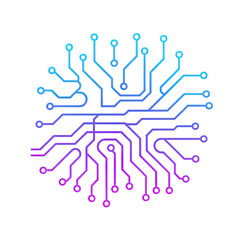 Neon Light Circuit - Digital Technology Concept
