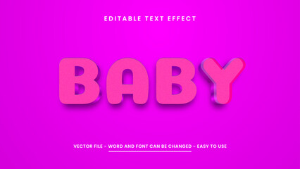 Purple baby editable text effect