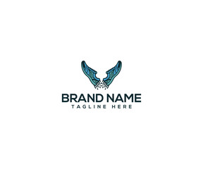 Abstract Wing Logo: An elegant and stylized wing-inspired design, ideal for symbolizing freedom, aspiration, and movement. A versatile logo perfect for various industries.