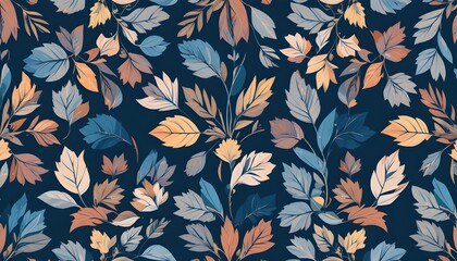 Elegant Vector Geometric Seamless Pattern Featuring Modern Stylized Floral Elements and Gracefully Interwoven Leaf Designs