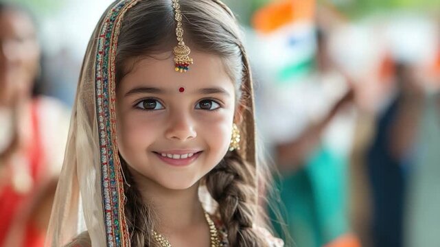 Young Indian girl wearing traditional clothing