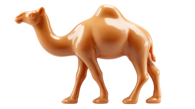 Cute brown desert camel vector character illustration isolated on white background with clipping path