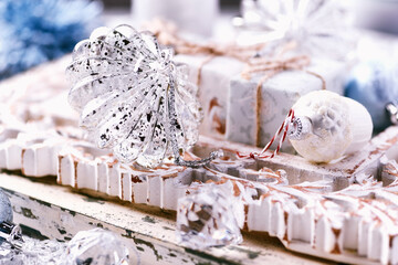 Close-up of a Christmas decoration. Soft focus.	