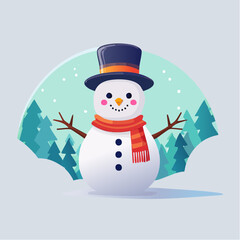snowman with red hat