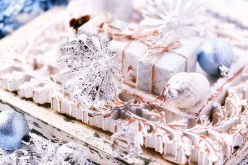 Close-up of a Christmas decoration. Soft focus.	