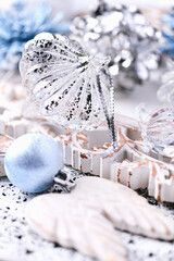 Close-up of a Christmas decoration. Soft focus.	