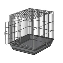 Pet carrier with open door ready for your furry friend