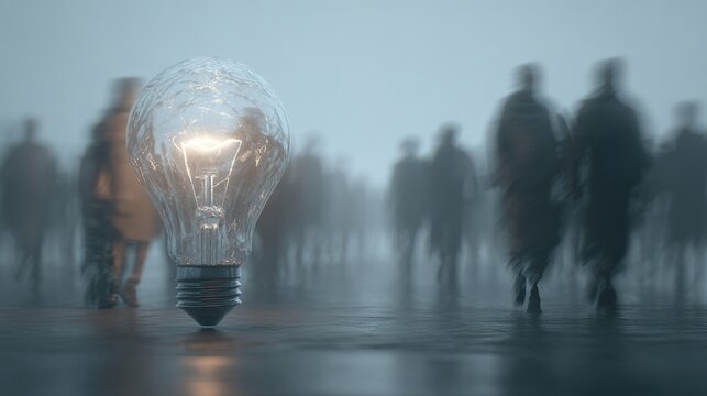 Bright Idea with Blurred People. High quality