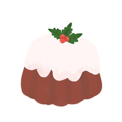 Plum pudding Christmas handdraw 