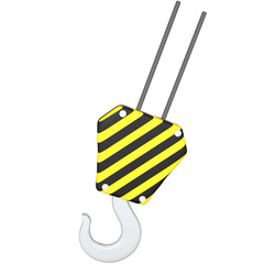 Crane Hook Clean 3D Illustration