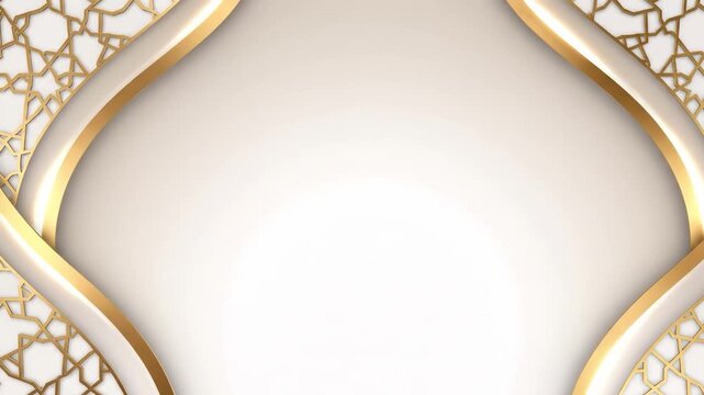 Elegant white and gold islamic background with geometric pattern design