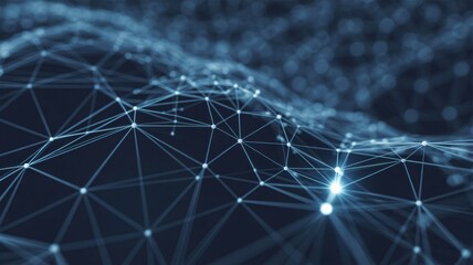 Dynamic abstract network with glowing connections offers a modern and engaging background for innovative technology projects
