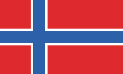 Norway kingdom national flag in flat style. Vector flat background.