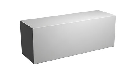 Fototapeta premium A blank white rectangular cardboard box with a lid isolated on transparent background