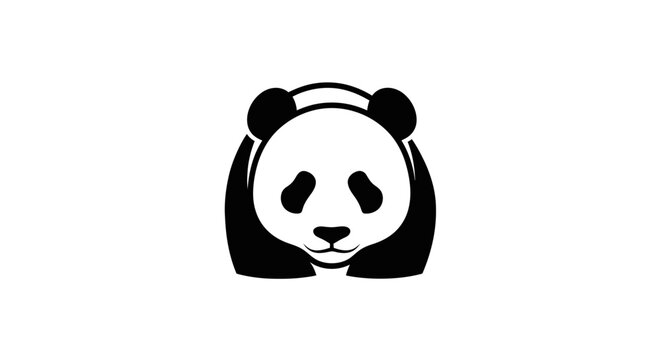 Simple Black and White Panda Illustration