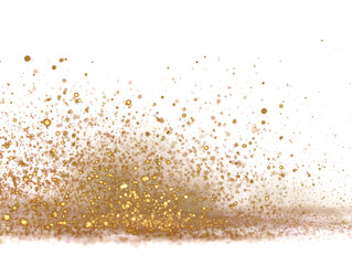 Golden Glitter Sparkling Dust Effect Particle Overlay On Transparent Background For Graphic Resource With Shine Light Glare Flare Burst And Luxury Elegant Decoration Design Element