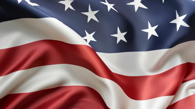 Flowing American stripes arc across the frame with sculpted highlights and shadow, conveying motion, pride, and iconic symbolism in rich close-up detail.