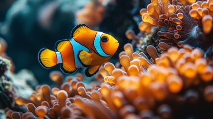 Clownfish Amidst Vibrant Anemones