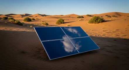 Sustainable Future: Solar Panels Harnessing Desert Energy for Clean Power and Eco-Friendly Solutions. Powering a Greener World with Renewable Technology.