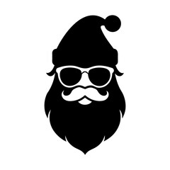 Classic Santa Claus Illustration Simple Icon on White.