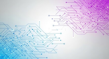 Abstract Circuitry A Digital Network Connection in Blue and Purple Tones for Technology Concepts