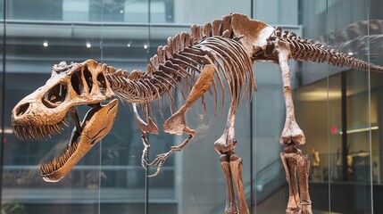 Dinosaur Skeleton Fossil Displayed in Natural History Museum