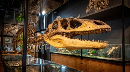 Dinosaur Skeleton Fossil Displayed in Natural History Museum