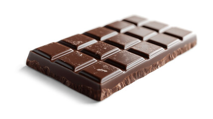 Obraz premium Dark Chocolate Bar with Textured Edge isolated on a transparent background