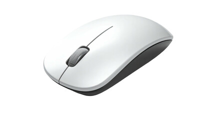 Clean, white wireless computer mouse on a black background