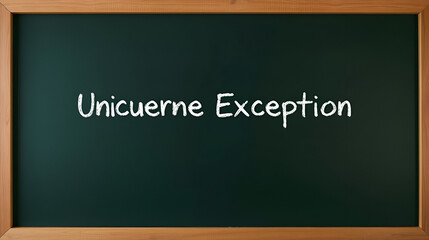 Ausnahme (Exception) - A blackboard with white text.