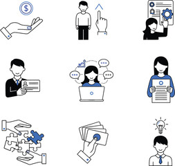 Diverse group of people engaged in various activities representing education and technology