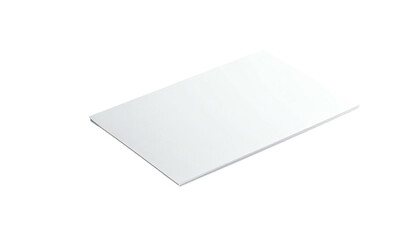 Rectangular white surface floats on a stark black background