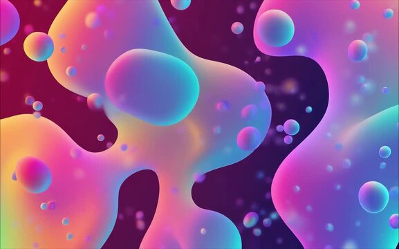 Dreamy 3D Gradient Jelly Bubbles Animation Background Loop