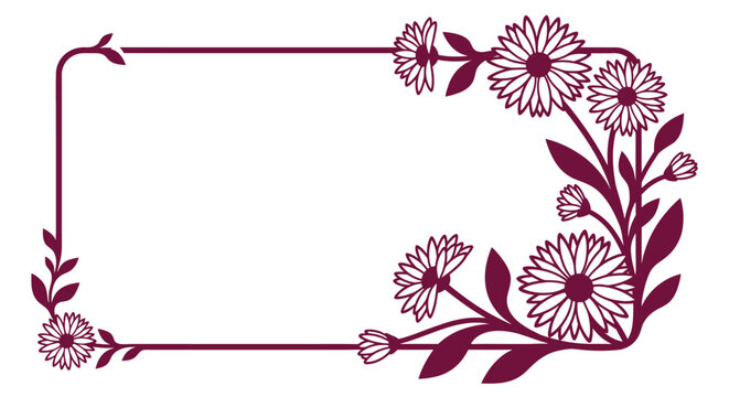 Beautiful floral frame with daisies for invitations and announcements